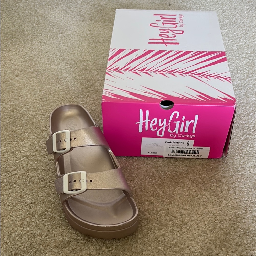 Corkys Pink Metallic Sandals